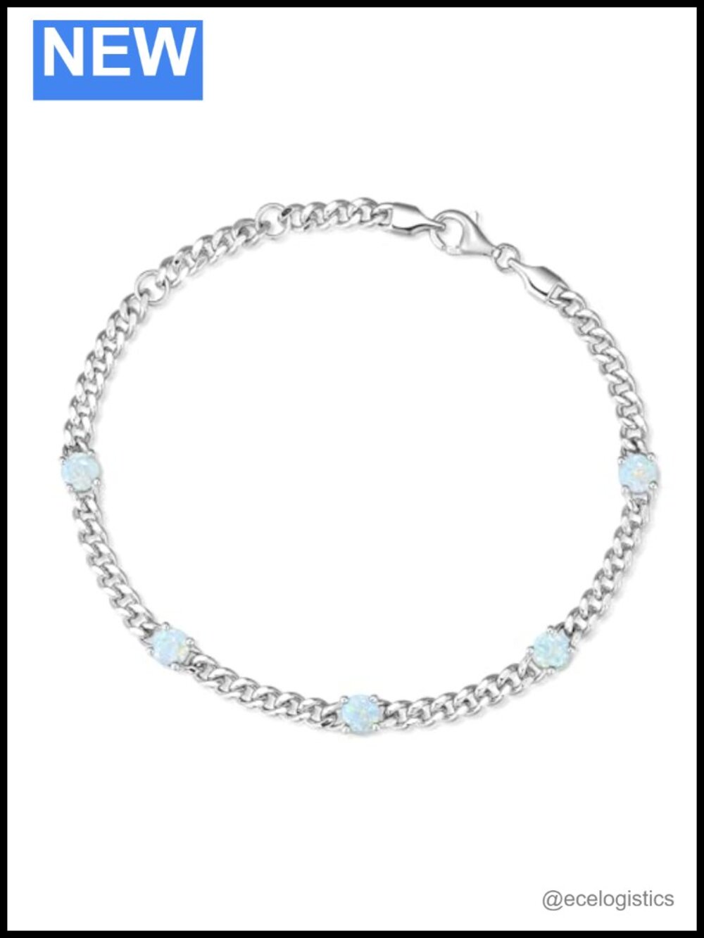 Sterling Silver Cuban Link Curb Chain Bracelet 3.6mm Adjustable